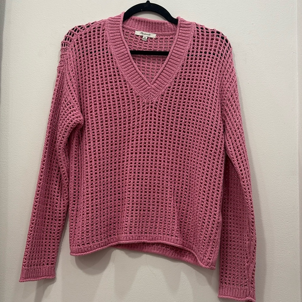 Madewell Pink V-Neck Sweater